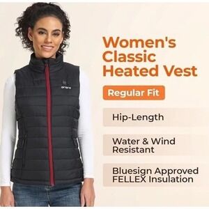 ORORO Women's Lightweight Heated Vest Puffer Heating Vest Black Small NO BATTERY